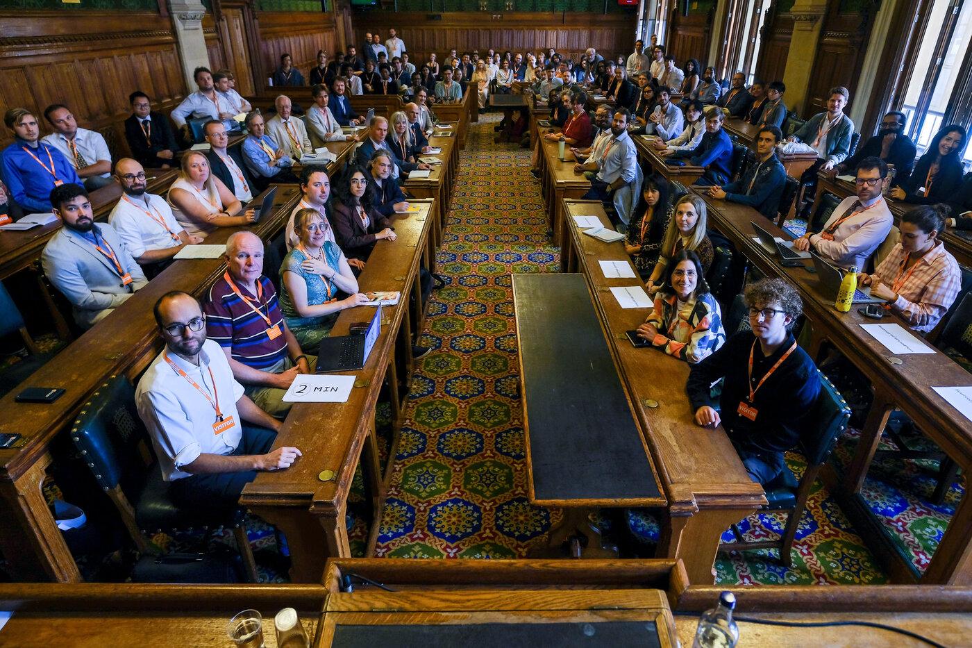 Attendees seated for the Parliamentary conference in the Palace of Westminster