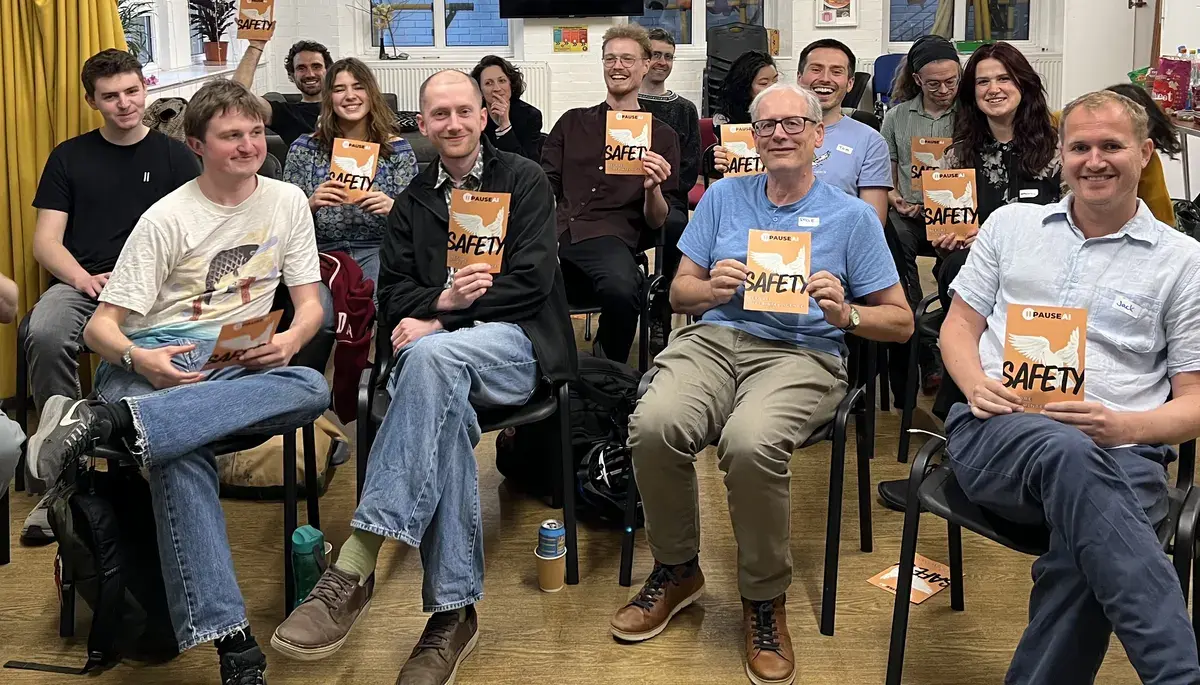 PauseAI UK volunteers at a community event
